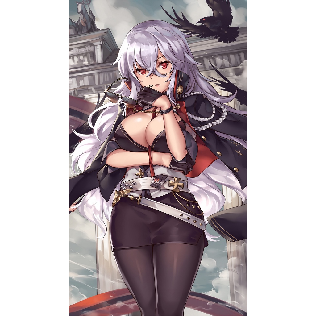 Poster Anime Game AZUR LANE Graff Zeppelin  full colour murah meriah istimewa kwalitas hd limited-2