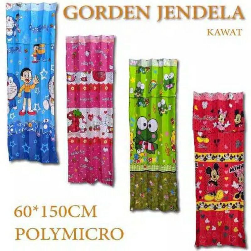 KORDEN JENDELA.KARAKTER*hordeng jendela ukuran 60x150
