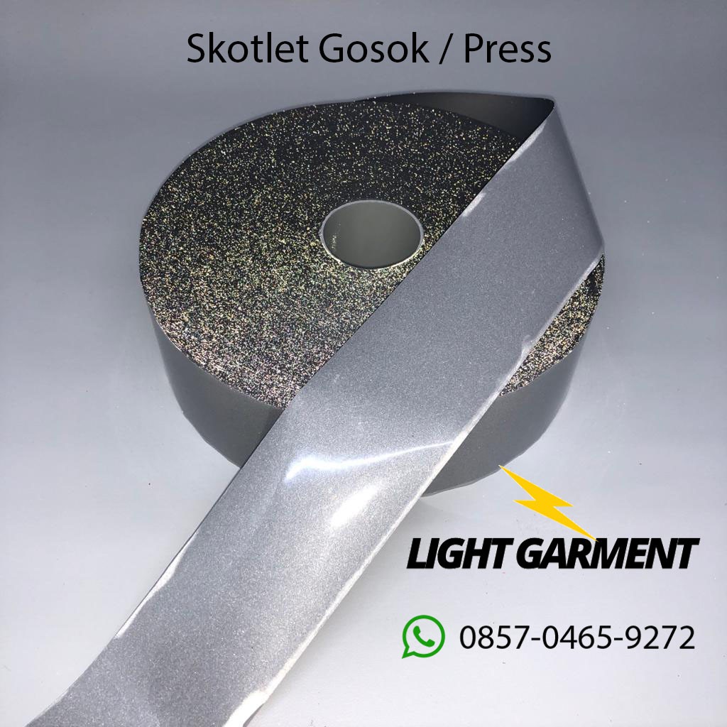 Scotchlite skotlet scotlight pita pemantul cahaya gosok press 5 cm harga per 5 meter