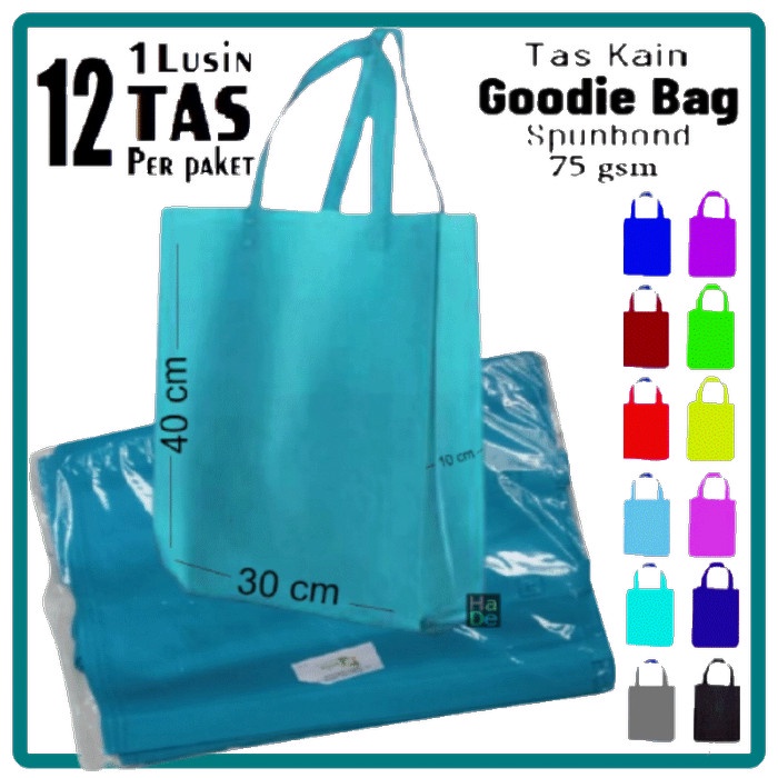 

NEW [1 Lusin] Tas Kain Spunbond 30x40 Handle/Tali Goodie Bag Kantong Polos - Bebas apa saja