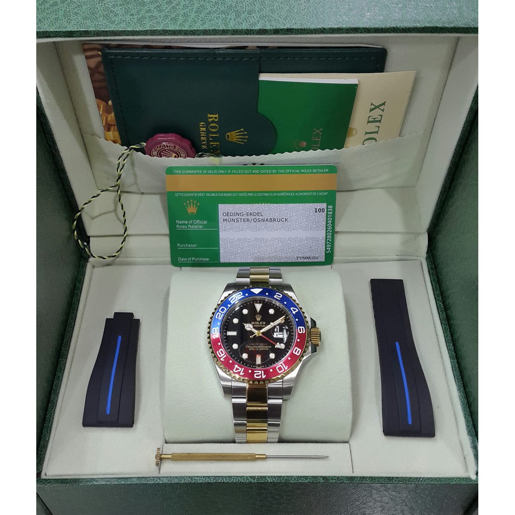 Jam Tangan Pria Rolex GMT Master II Include Box Original, Obeng, Strap PROMO ORI 