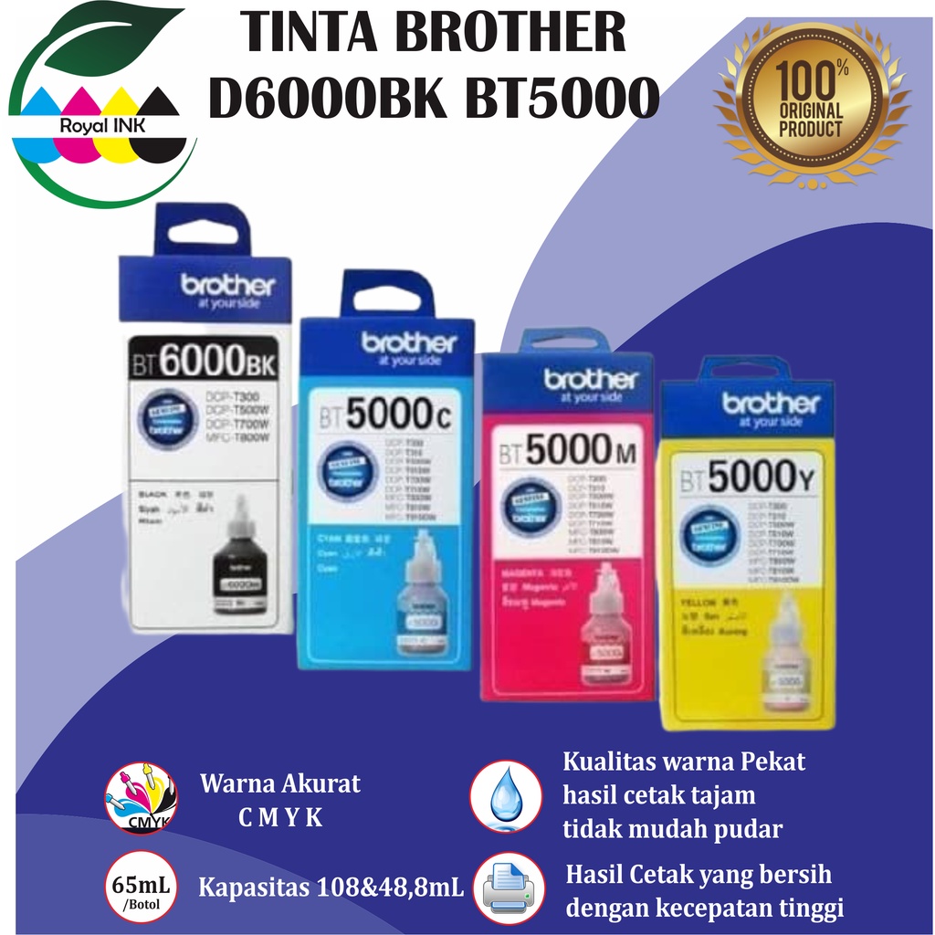 1 SET 4 PCS |  TINTA BROTHER BT D6000 BT 5000 PREMIUM(COMPATIBLE)