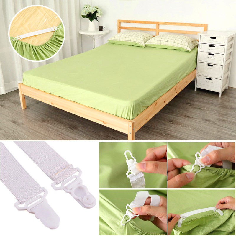 Pengait Sprei Tali Karet Strap Jepitan Penjepit Sudut Bed Cover Kasur Sheet Grippers 131