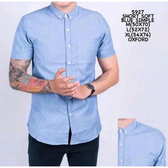 KEMEJA PRIA BOYI TOP MAN LENGAN PENDEK KASUAL FORMAL KERJA PUTIH HITAM NAVY GREY WARNA WHITE