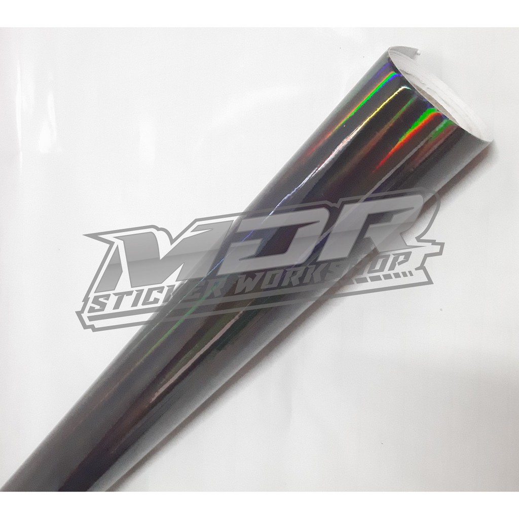 sticker skotlet black hologram  motor skotlet hitam hologram  lentur
