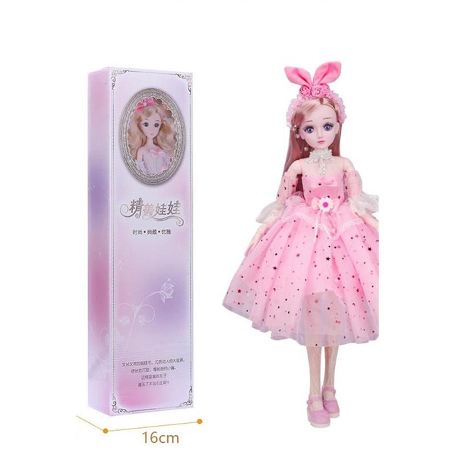 Set Boneka Barbie Manis Besar 60 cm Anak Perempuan Putri Mainan Dress Up Anak-anak Kotak Hadiah Ulan