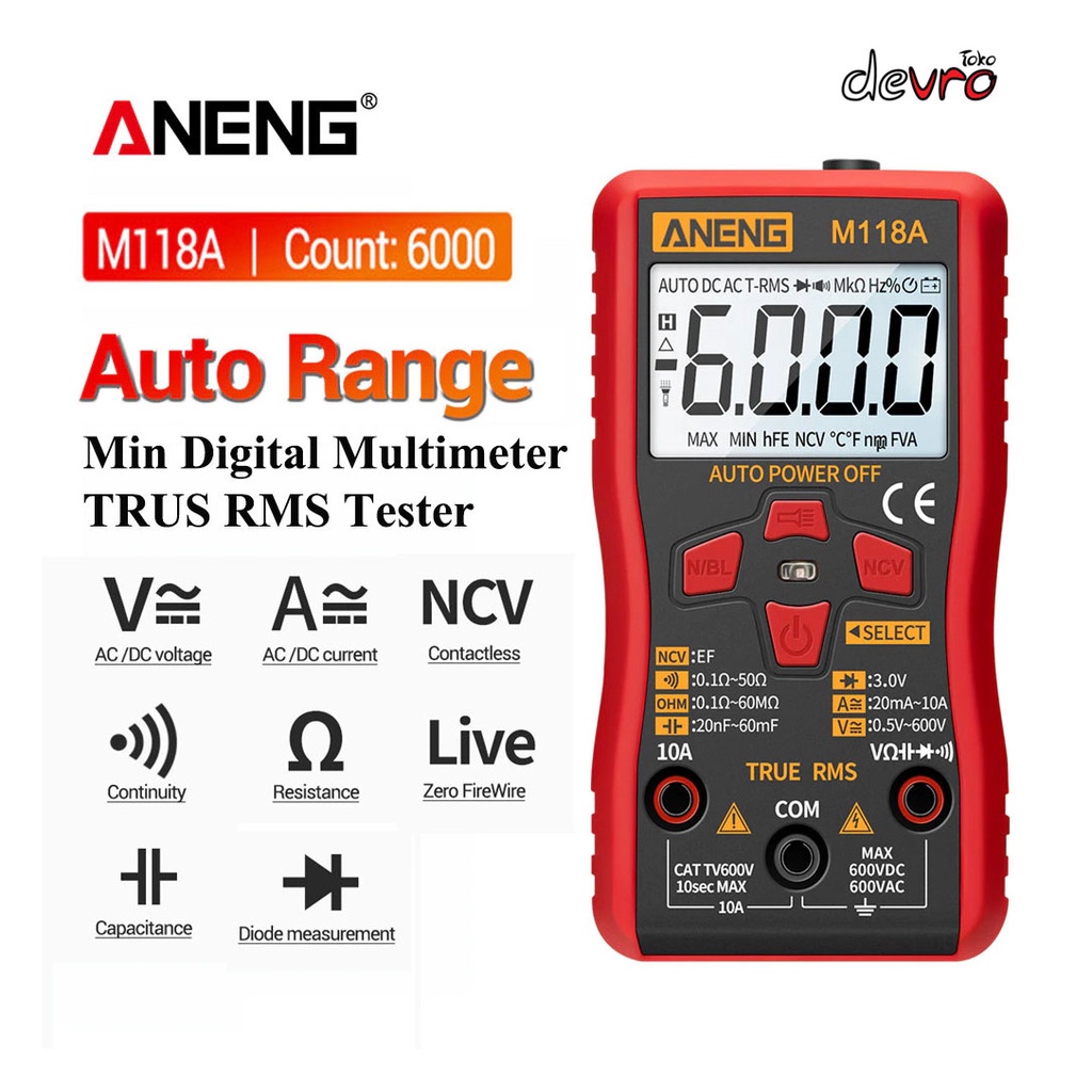 Jual Digital Multimeter Voltage Tester Voltmeter Multitester Aneng M A Shopee Indonesia