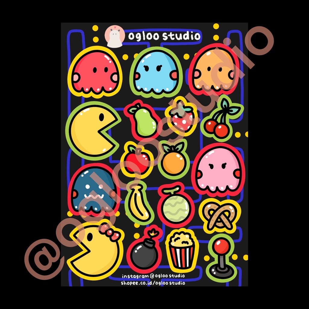 

STICKER AESTHETIC / STIKER ESTETIK / STICKER TUMBLR / STIKER LUCU (PACMAN) A-48