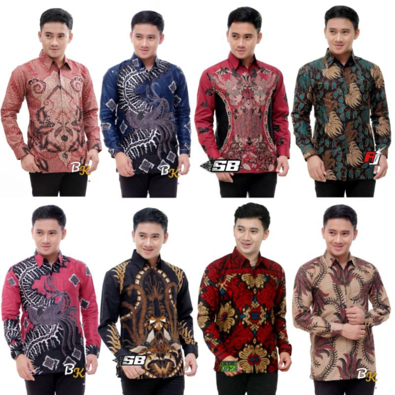 KEMEJA BATIK LENGAN PANJANG MOTIF JALU BATIK SOGAN BATIK PEKALONGAN FASHION BATIK PRIA BATIK CLASIKu