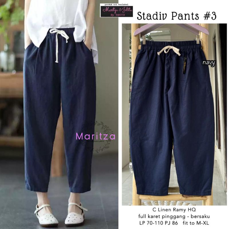 stadiv pants #3 celana wanita katun linen by maritza