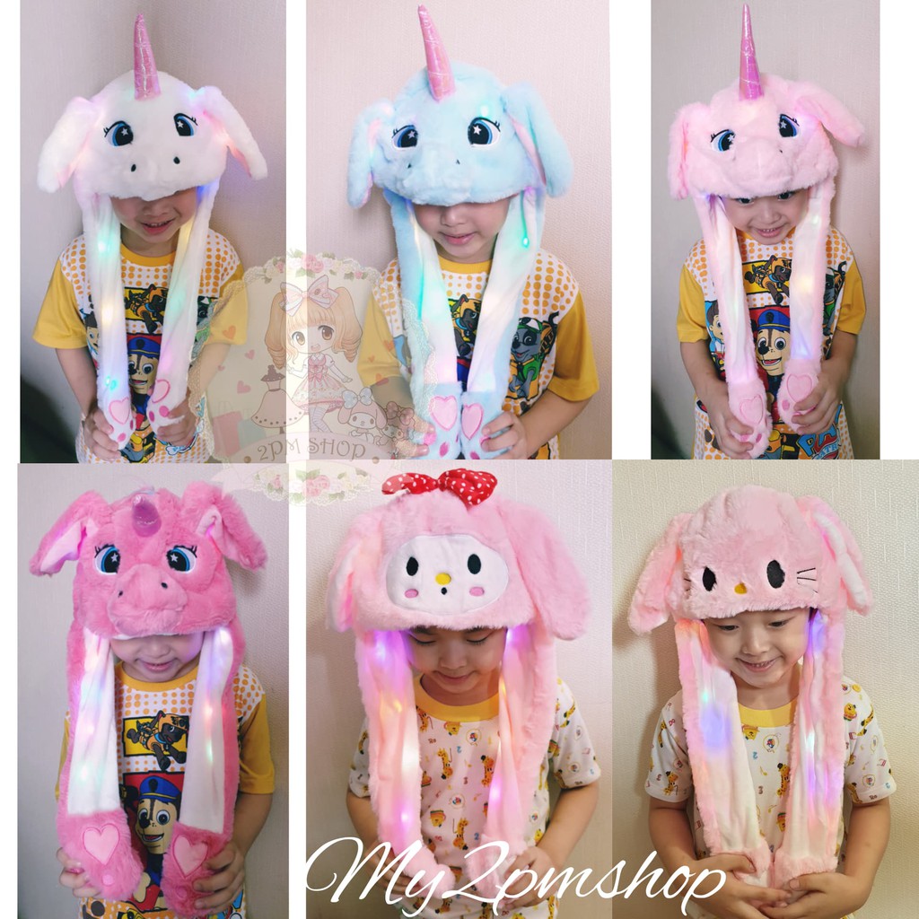 TOPI KOREA LED TIK TOK / BUNNY HAT / UNICORN HAT /KADO ANAK COWO CEWE Diskon
