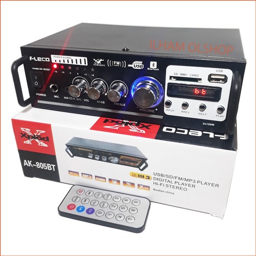 PROMO~Amplifier FLECO AK-805BT ( Bluetooth) Stereo Karaoke + Mp3 player + FM~FMS