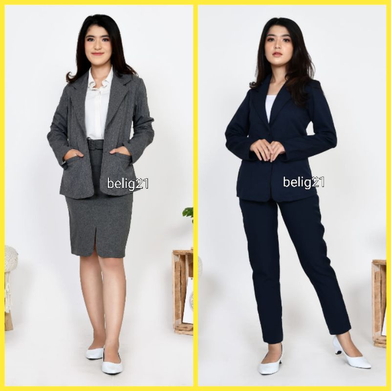 Blazer Hitam Kerja Kantor Formal Wanita Jas Wanita Hitam