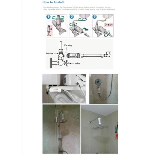 Filter Air untuk Bidet & Shower - Novita Ion Filter