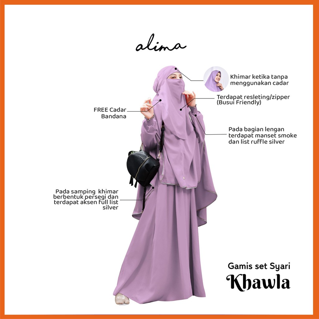 Gamis Set Syari Khawla Original By Alima Indonesia Super Adem