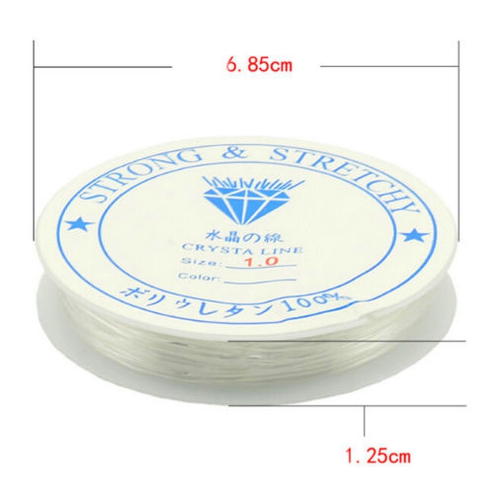 2pcs Benang Manik-Manik Manual Elastis Transparan 0.6 / 0.8 / 1mm Untuk Aksesoris Perhiasan