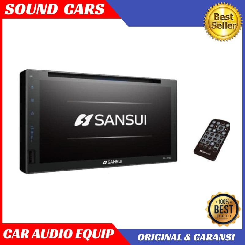 Head Unit Double din SANSUI SA-5202i Panel Glass MIRRORLINK Best Quality Garansi Original