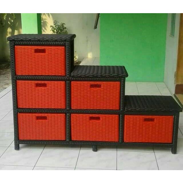 Lemari Rotan Sintetis Model Tangga / Lemari Tangga / Lemari Baju