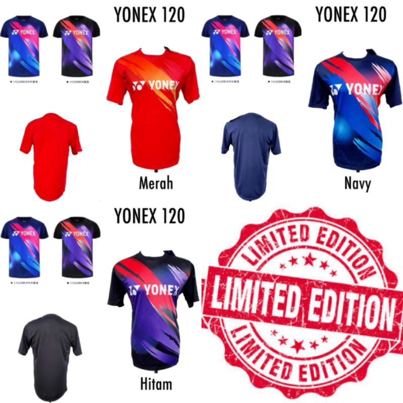 Murah COD Baju Kaos Jersey Badminton Import Bulutangkis Yonex 120 Grade Original GO Import
