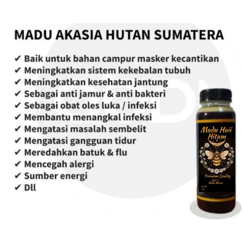 

Madu ASLII_Hitam manis, Madu Akasia Asli Riau