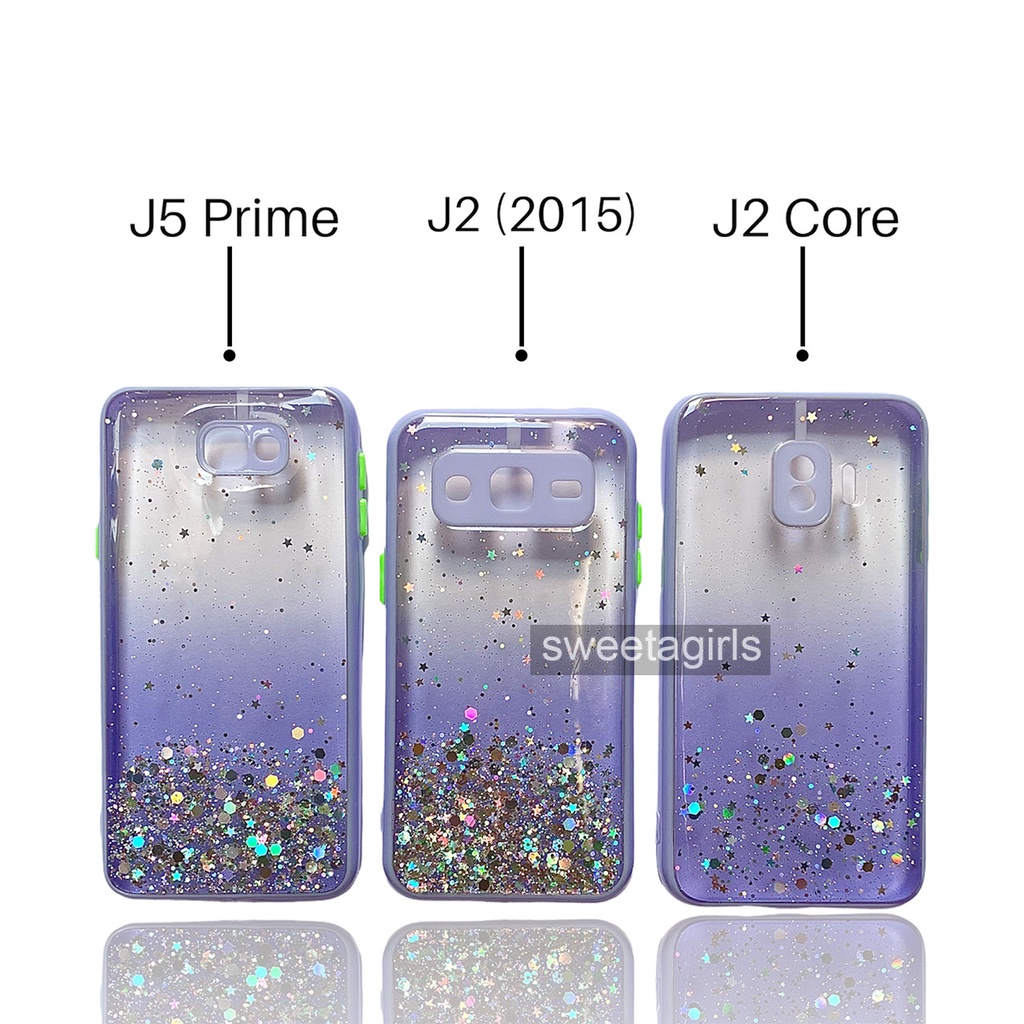 Case Glitter Full Colour untuk Samsung Galaxy J2 Prime-  Grand Prime - J5 Prime - J2 2015 - J2 Core - sweetacase.id - / GRATIS ONGKIR / Casing Berkilau / kesing pelindung Kamera / Berkilau / penutup kamera