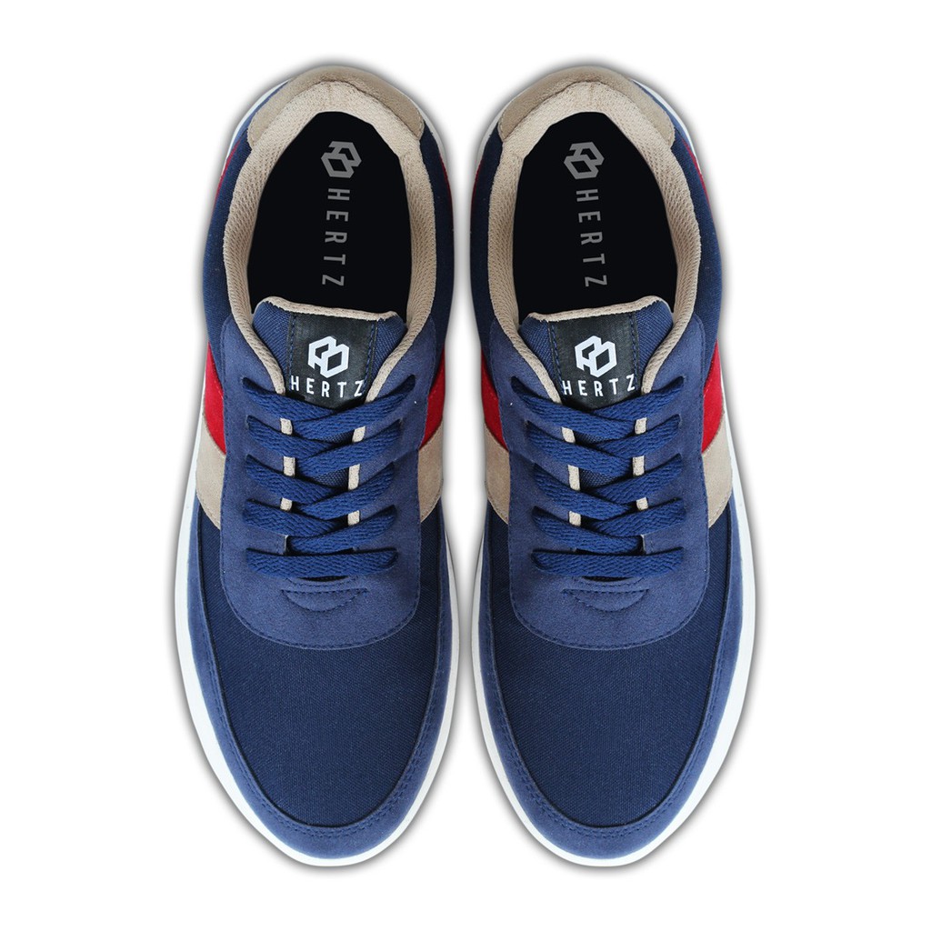 Sepatu Sneakers Pria H 3249 Brand Hertz Sepatu Kets Olahraga Sekolah Kuliah Murah Berkualitas Navy