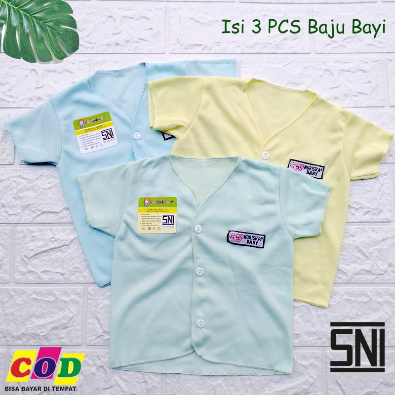 Ana Baby - 3 PCS Baju Bayi Baru Lahir New Born Lengan Pendek