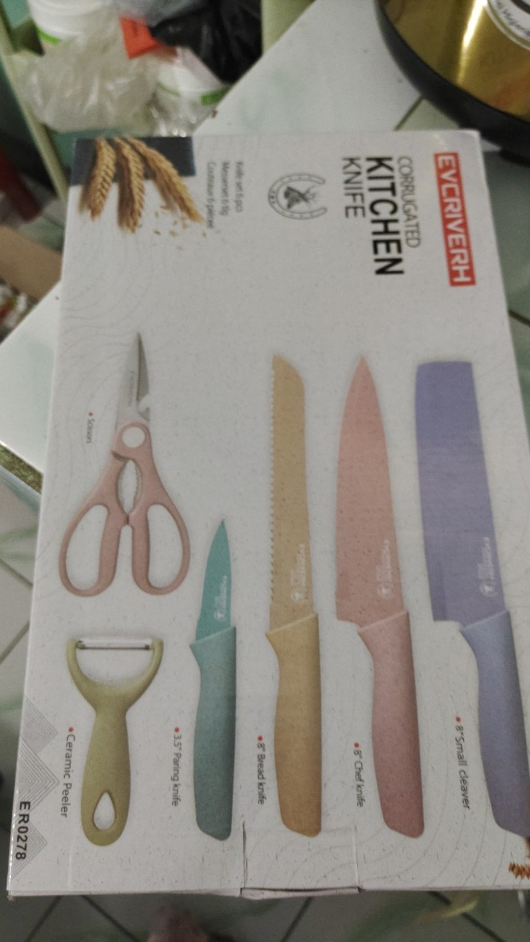 Pisau Set Evcrierh Stainless Anti Lengket Set 6 In 1