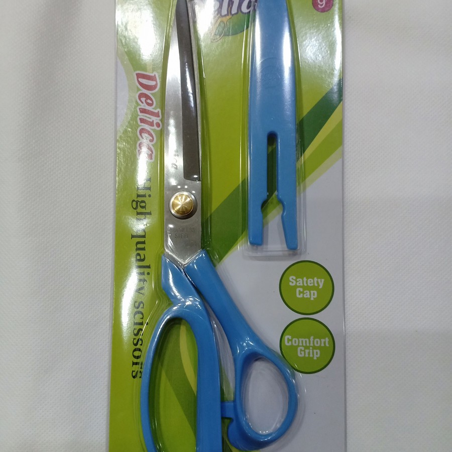 

Gunting Kain Penutup Stainless steel gagang biru 9 inch