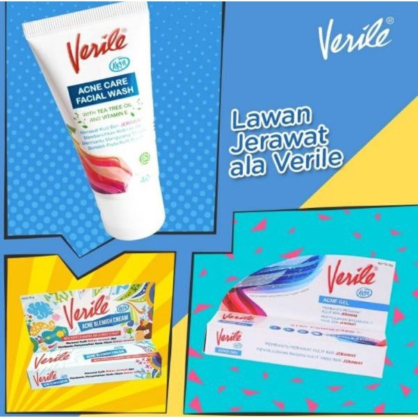 Verile Acne Gel / Verile Facial Wash / Verile Blemish Cream ' OBAT JERAWAT '&quot; TERBUKTI AMPUH &quot;