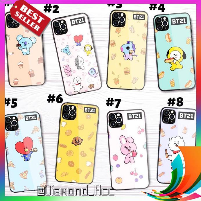 【TERBARU】 PREMIUM Case Hp Glass MOTIF BT21 BTS 7 XIAOMI REDMI NOTE 8 PRO