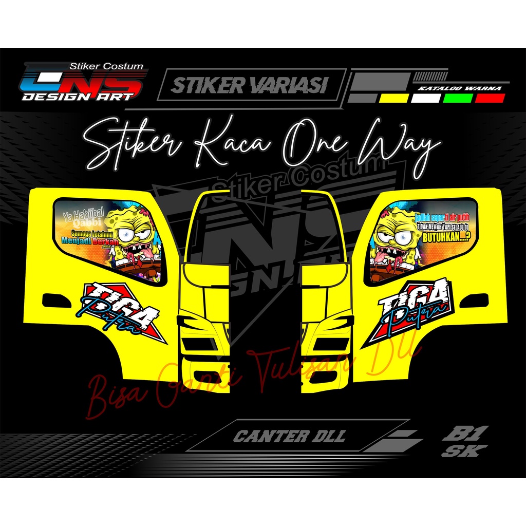 stiker truck canter stiker KACA one way stiker pintu canter stiker decal kaca dan pintu canter