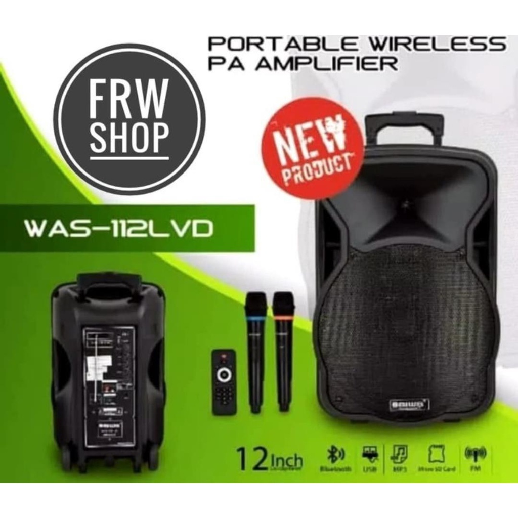 SPEAKER PORTABLE WIRELESS AIWA WAS112LVD SPEAKER 12IN AIWA WAS112 LVD