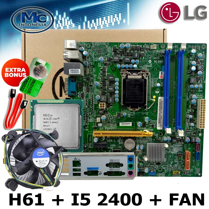 Mainboard H61 OEM + Processor i5 2400 + FAN