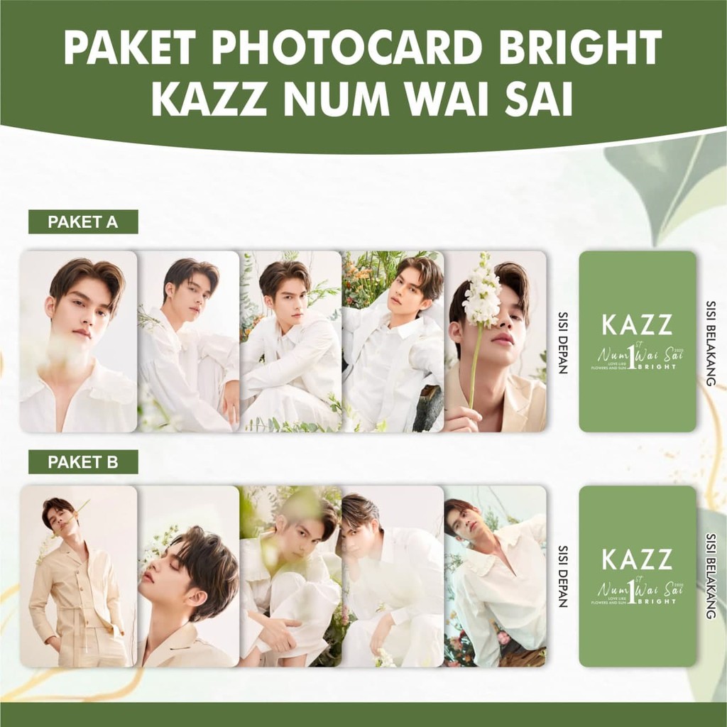 PHOTOCARD SET BRIGHT VACHIRAWIT KAZZ NUM WAI SAI THAILAND STUFF