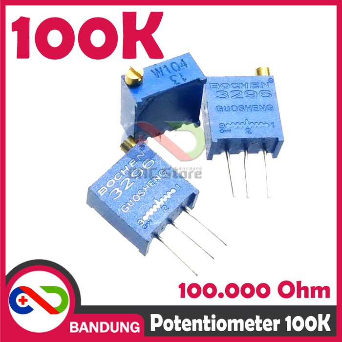 POTENSIOMETER 100K POTENTIOMETER POTENSIO TRIMPOT MULTITURN VR 3