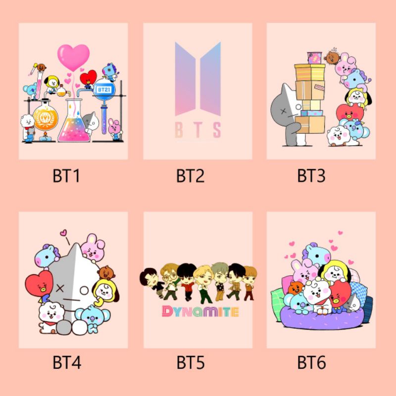 STIKER KAOS SABLON SETRIKA PREMIUM STICKER KAOS STIKER TAS STIKER BAJU BTS ARMY MURAH KPOP KOREA