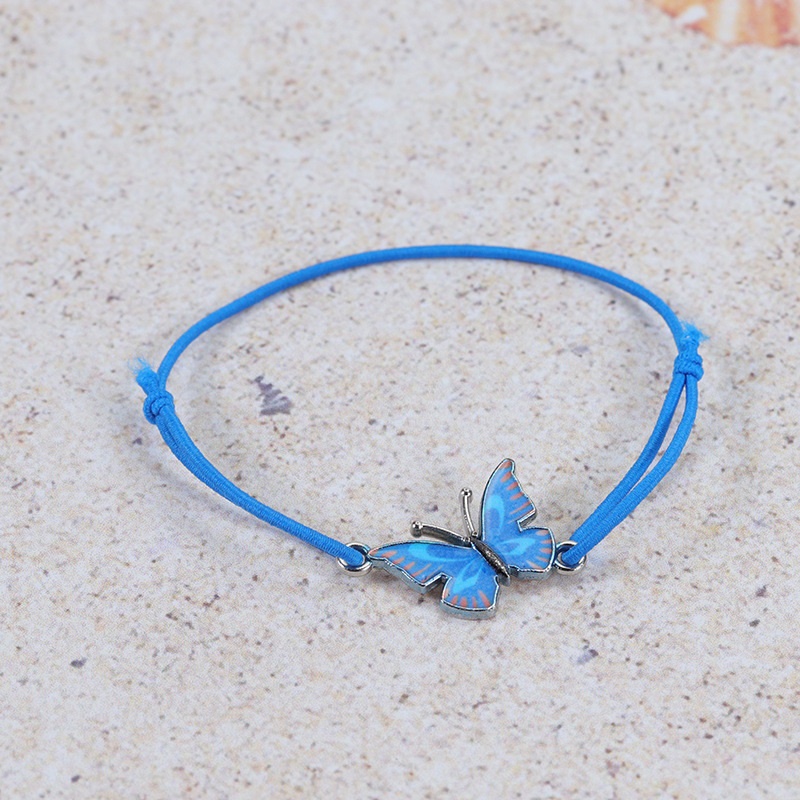 Butterfly Gelang Tali Elastis Adjustable Dengan Liontin Kupu-Kupu Untuk Wanita