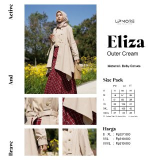 Gamis Katun Original DAMOZA ELIZA OUTER CREAM || Damoza Mutif Upmore