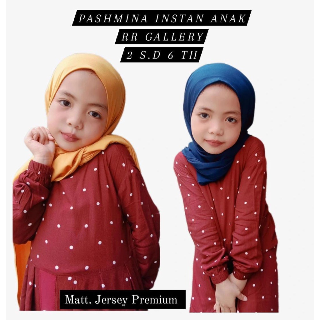 Pashmina Anak Instan Jersey 3 - 6 Tahun