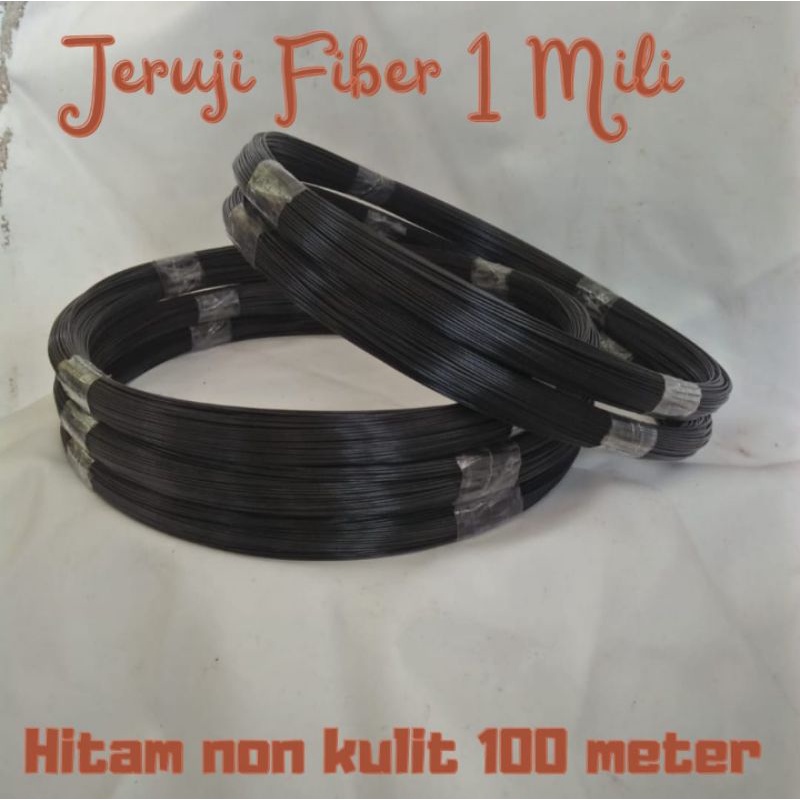 Jeruji fiber 1mm hitam non kulit 100 meter  Ruji untuk kandang burung pleci perkutut dll