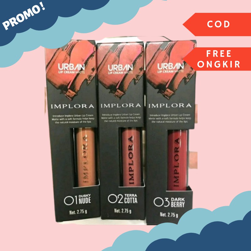 [READY] IMPLORA URBAN LIP CREAM MATTE 01 02 03 LIP CREAM MATTE ORIGINAL BY IMPLORA URBAN LIP KRIM