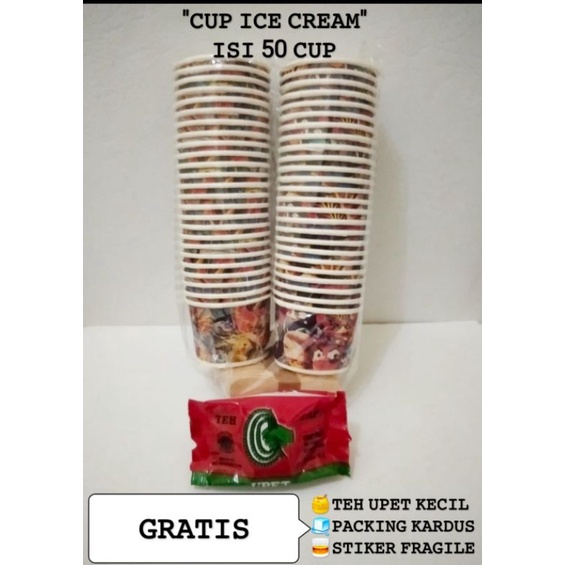 

Cup Ice Cream isi 50 GRATIS teh upet