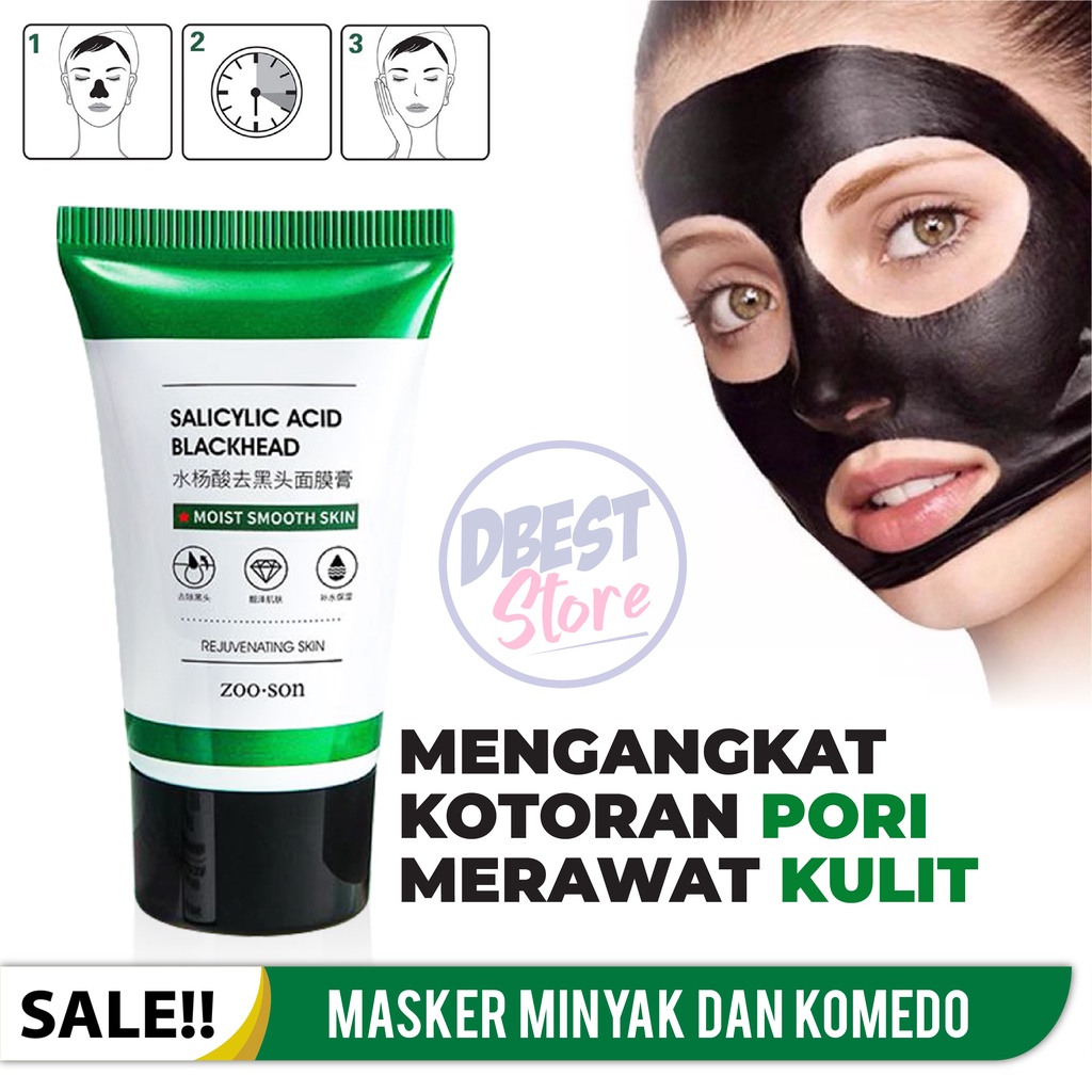 READY COD - Masker Pengangkat Komedo Zoo.son Salicylic Acid Blackhead Mask Masker Wajah Pencabut Komedo Hidung Dan Pori Pori