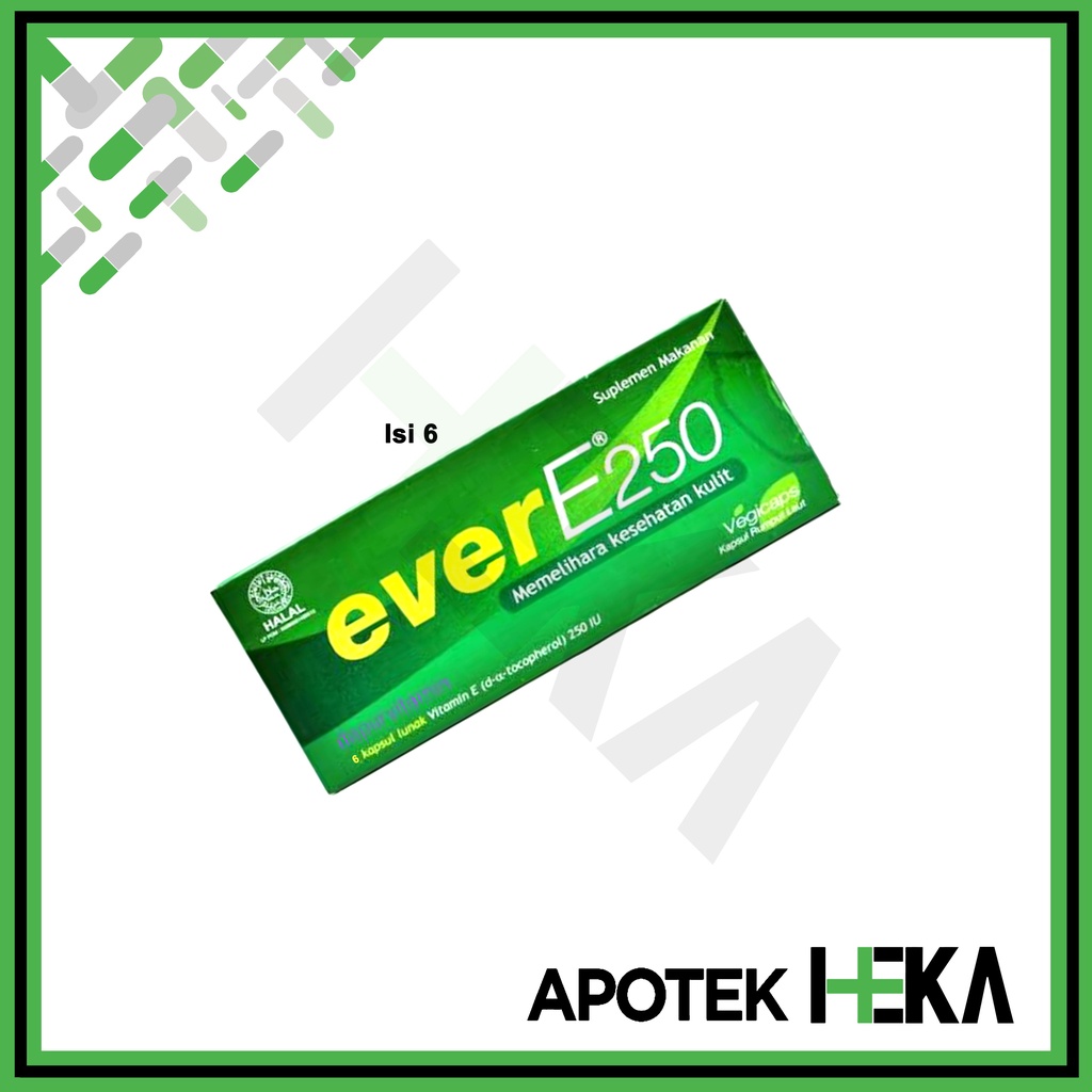 Ever E 250 Soft Capsul Strip isi 6 / 12 Kapsul Vitamin E (SEMARANG)