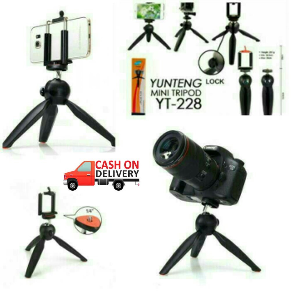 SRS Yunteng Tripod Mini YT-228 / DF 228 Mini Tripod Mount / Phone holder - Hitam