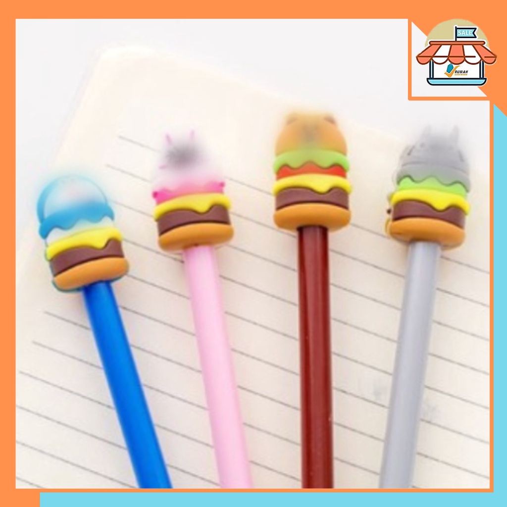 RSB PB240 Pena Burger Karakter Hamburger Doraemon Cony Bear Tororo Pena Karaker Alat Tulis Stationery