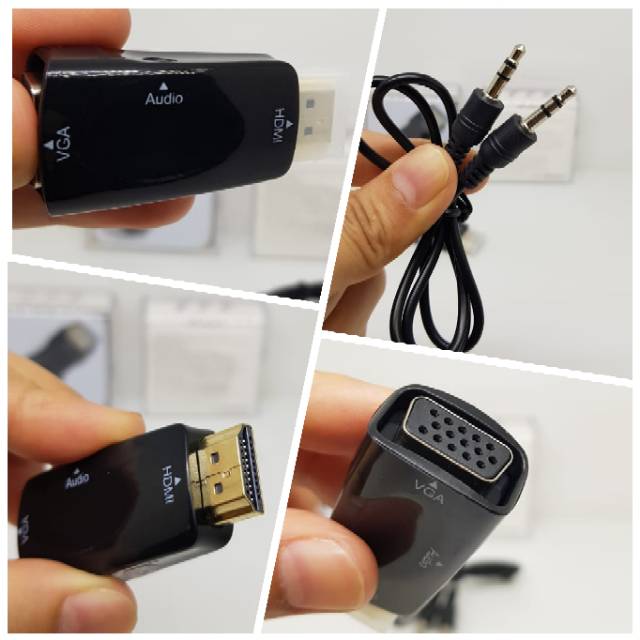 Adapter VGA to HDMI Converter Female VGA to Male HDMI Konverter VGA HDMI FULL HD1080 Audio Jack3.5mm
