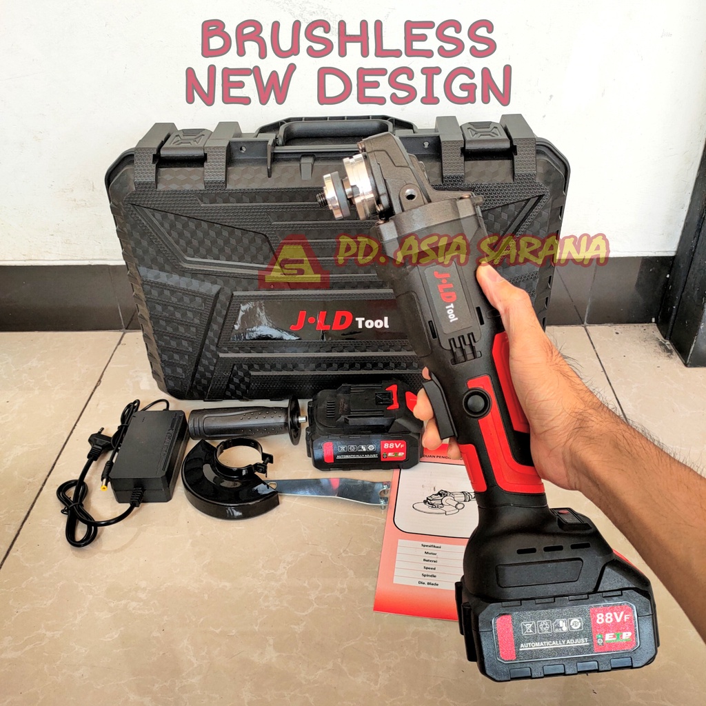 Jual Cordless Angle Grinder 48Vf Brushless JLD Mesin Gerinda Baterai ...