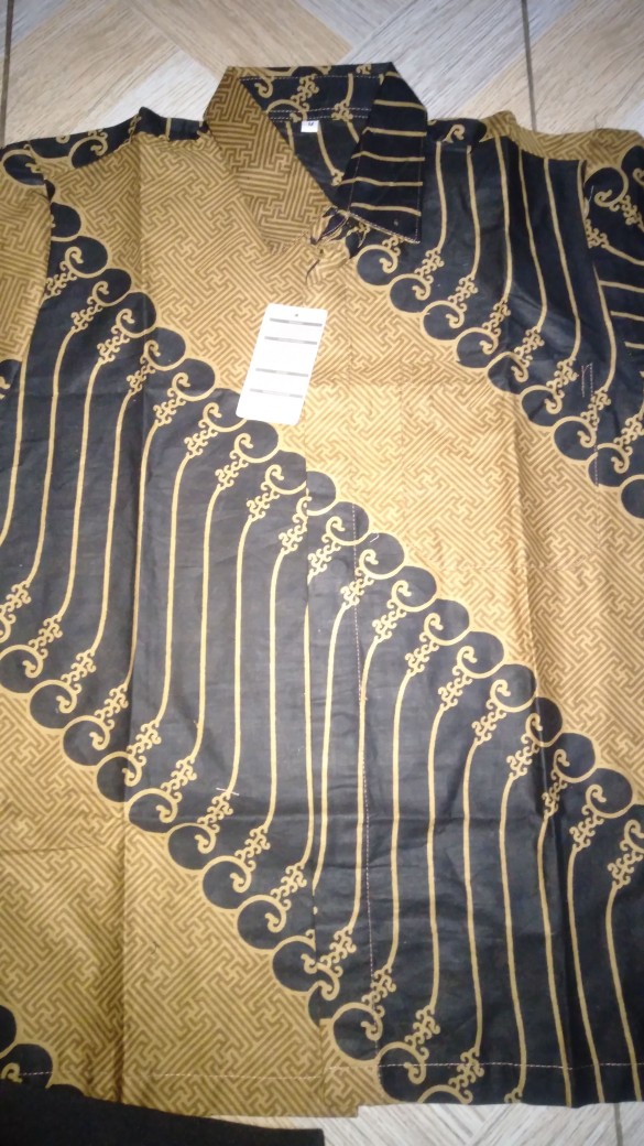 Atasan Kemeja Batik Mosa Hem Pria Lengan Panjang, Motif Mega Mendung Biru Batik Pekalongan -kemeja